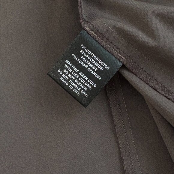 Lafayette 148 NY Brown Dolly Wrap Tie Dress Cotton Stretch Sz 8 Minimalist Chic - Picture 6 of 9